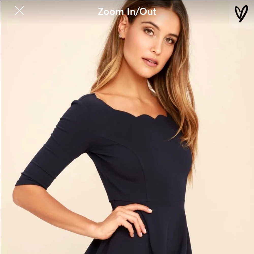 Lulus Black Scalloped Dress